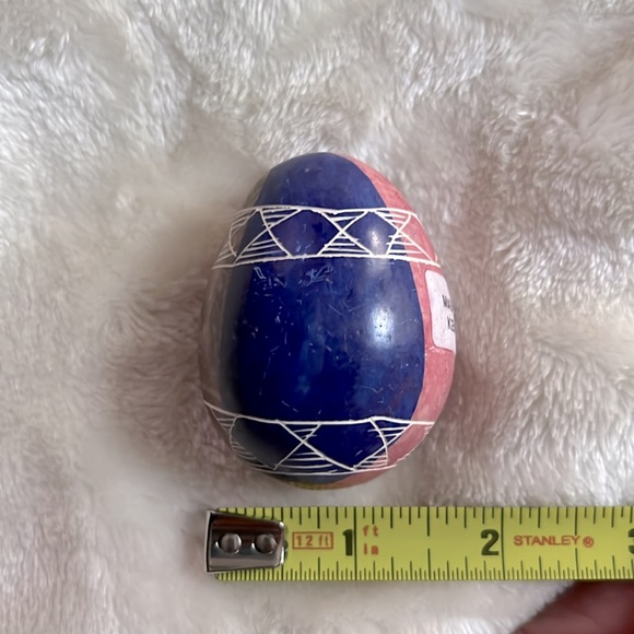 AFRICAN HAND CARVED ETCH DESIGN DECORATIVE STONE EGG FROM KENYA 🇰🇪 - Picture 9 of 9